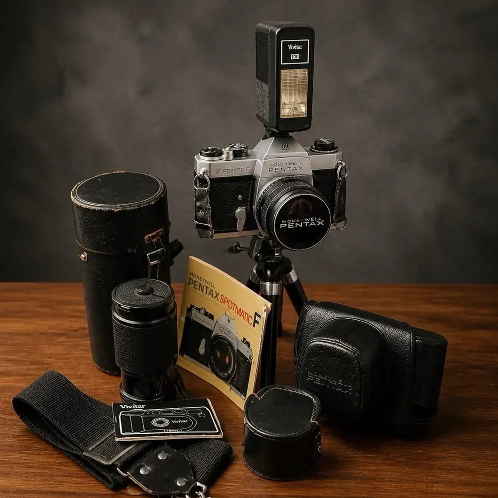 Vintage Honeywell Pentax Spotmatic F 35mm SLR Film Bundle READ